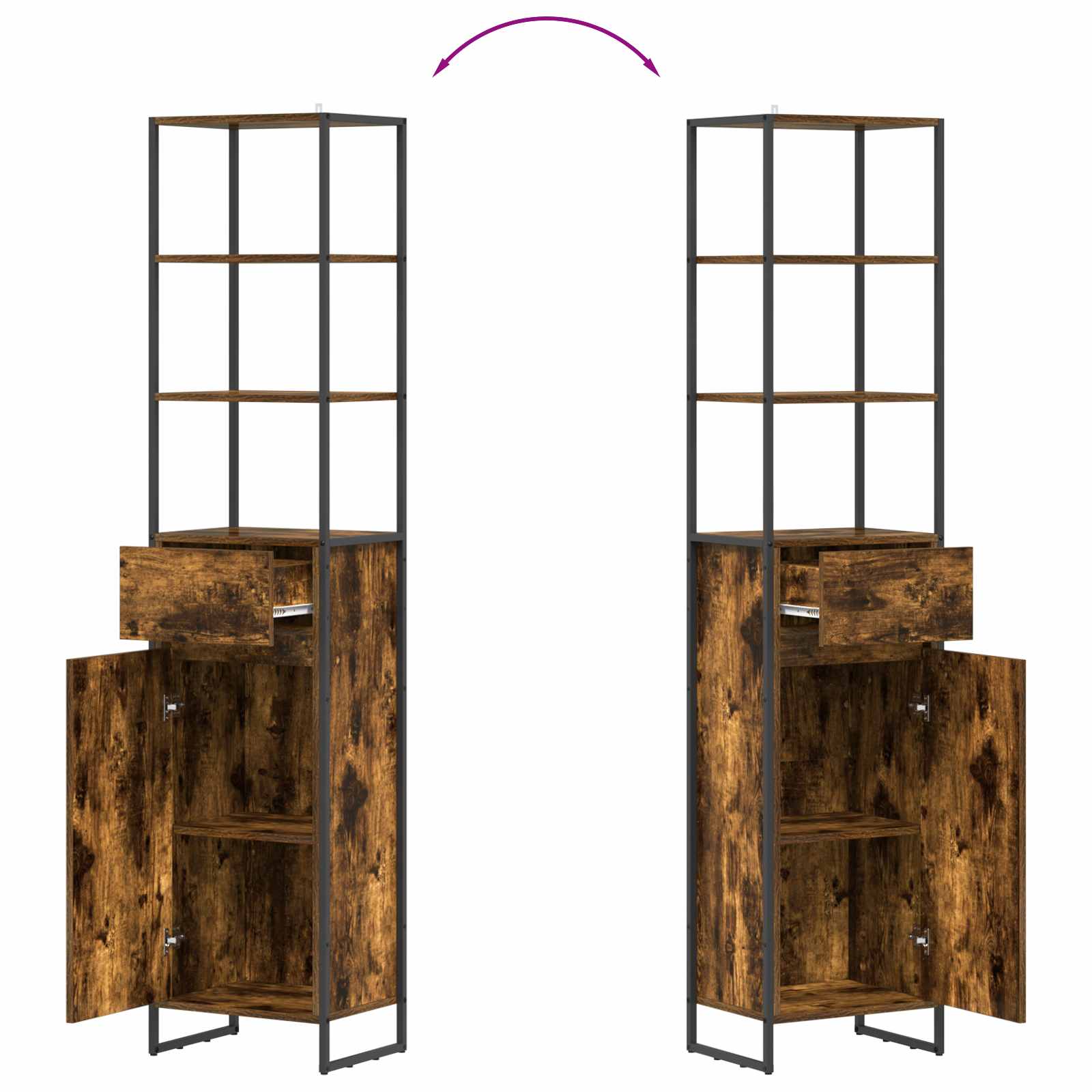 Kupaonski ormar Dimni hrast 40 x 30 x 180 cm Konstruirano drvo