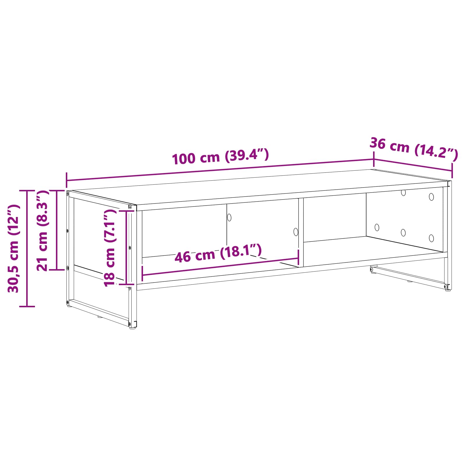 TV ormar Sonoma 100 x 36.5 x 30.5 cm Konstruirano drvo