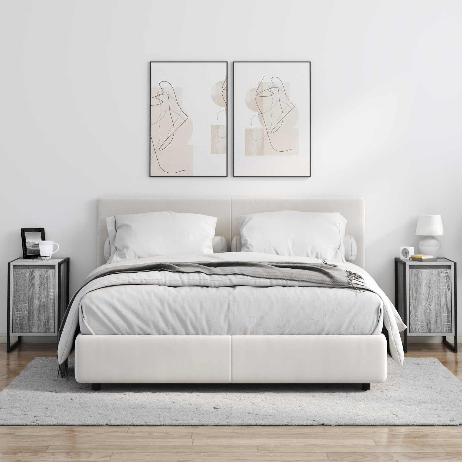 Noćni ormarić 2 pcs Siva Sonoma 39,5 x 30 x 50 cm