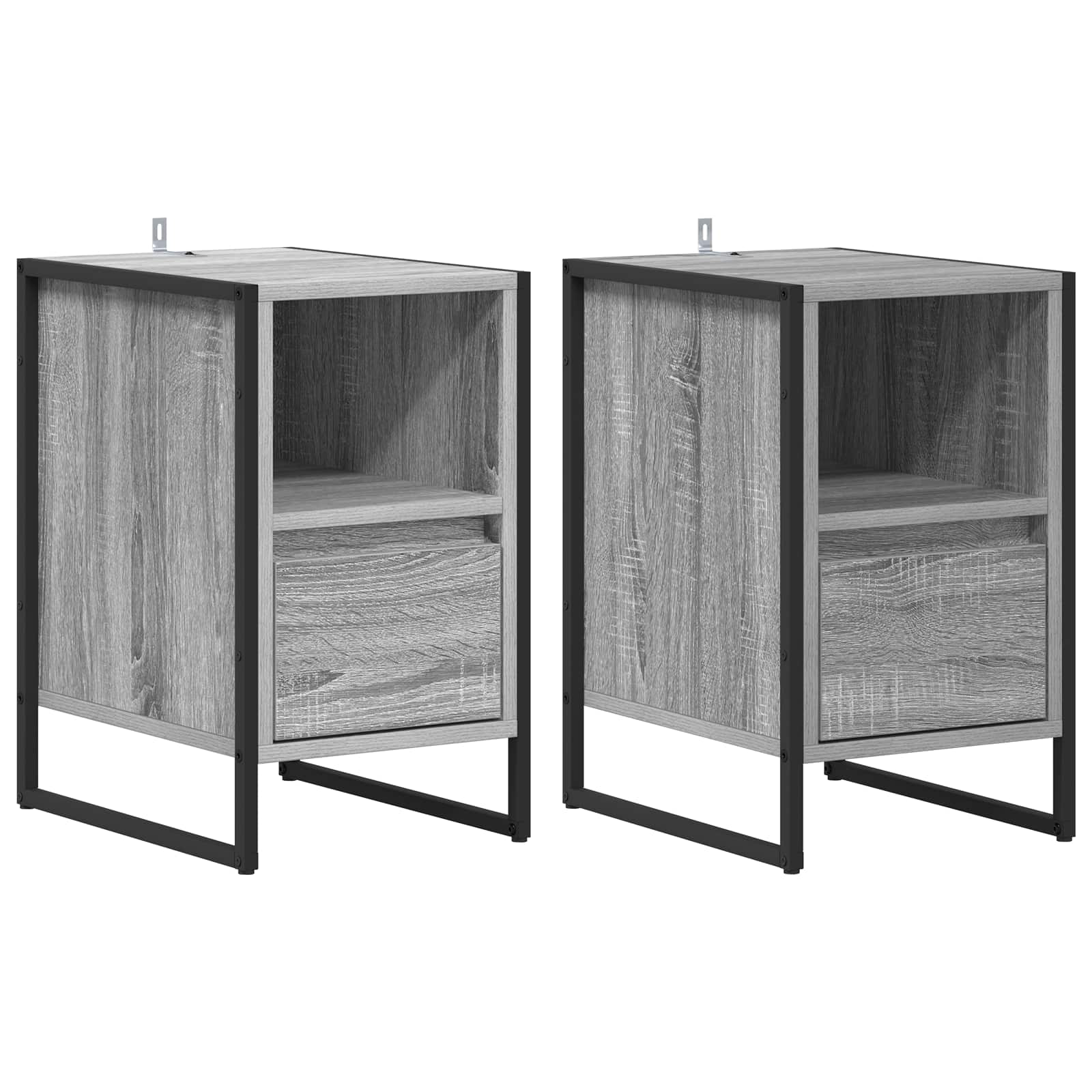 Noćni ormarić s ladicama 2 pcs Siva Sonoma 39,5 x 30 x 50 cm