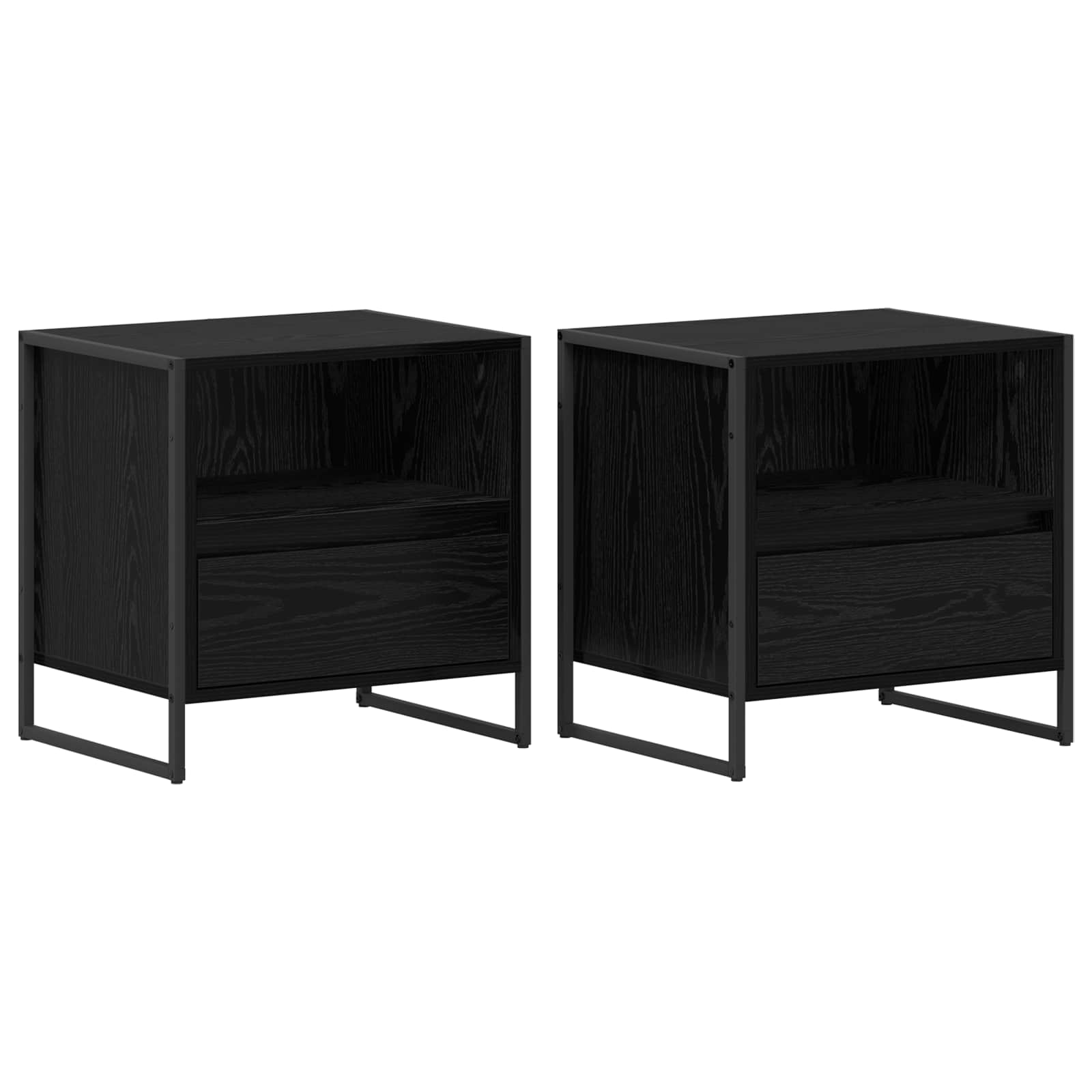 Noćni ormarić s ladicama 2 pcs Crni hrast 50 x 39,5 x 50 cm