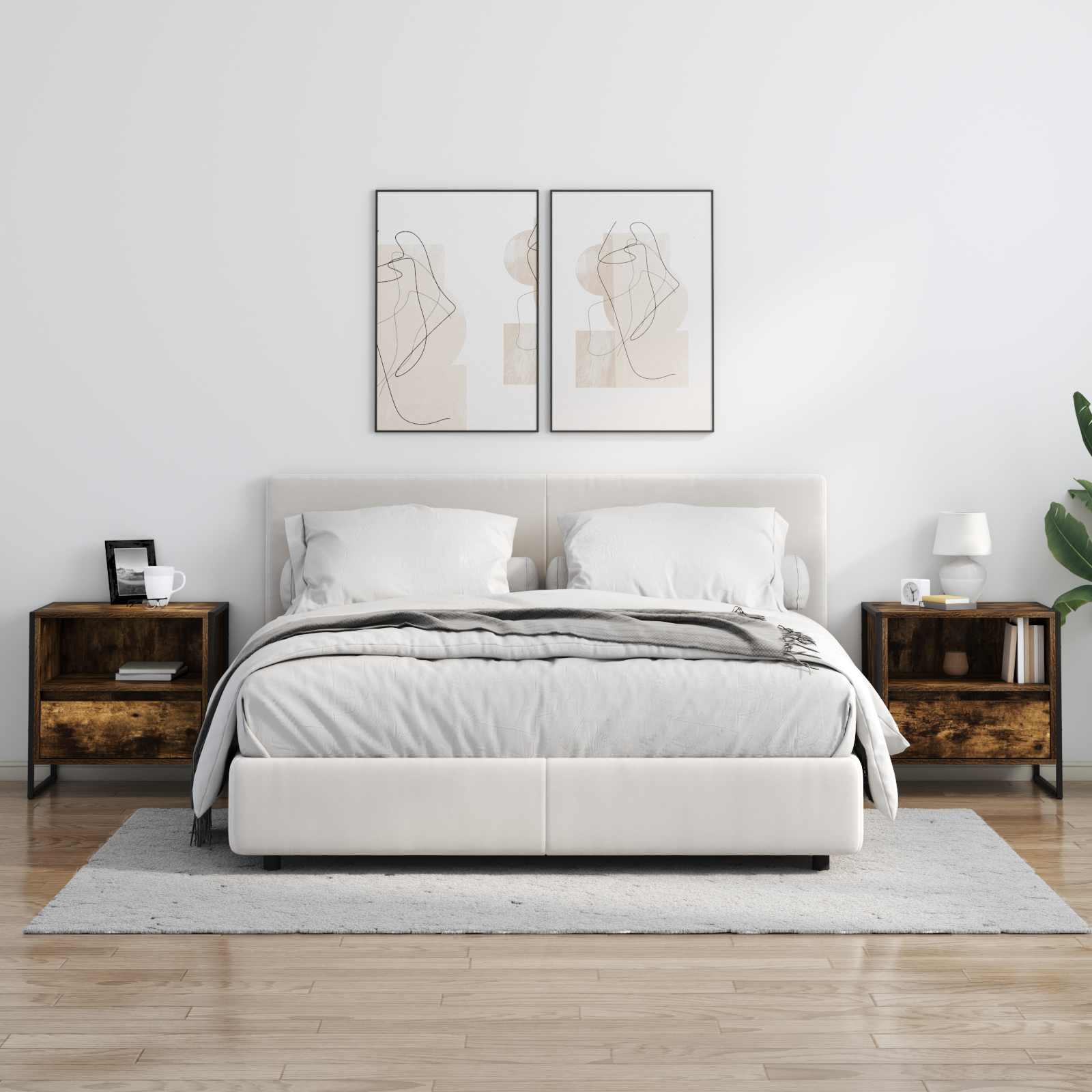 Noćni ormarić s ladicama 2 pcs Dimni hrast 50 x 39,5 x 50 cm