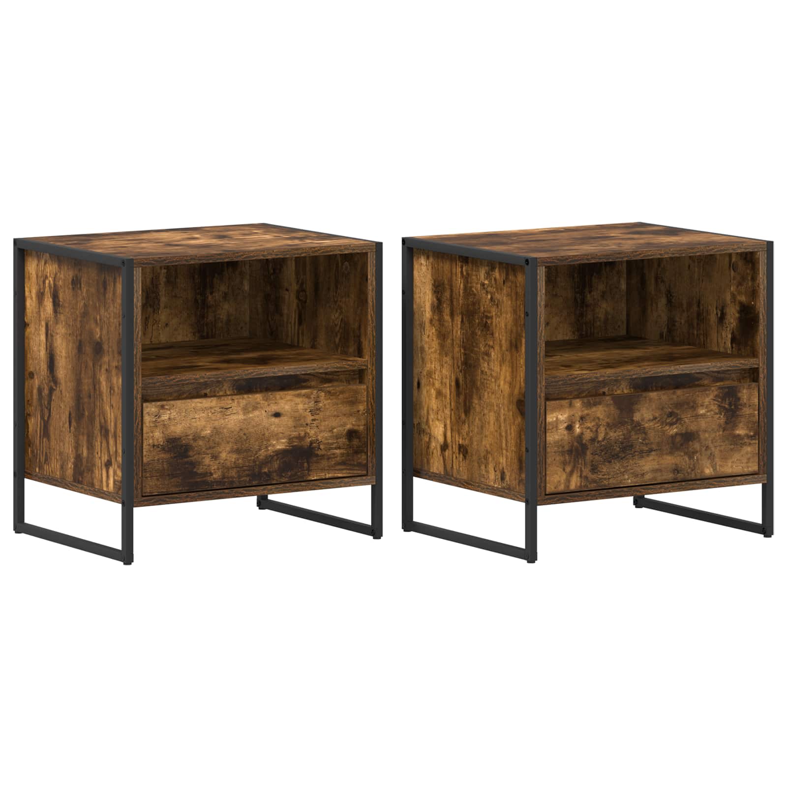 Noćni ormarić s ladicama 2 pcs Dimni hrast 50 x 39,5 x 50 cm