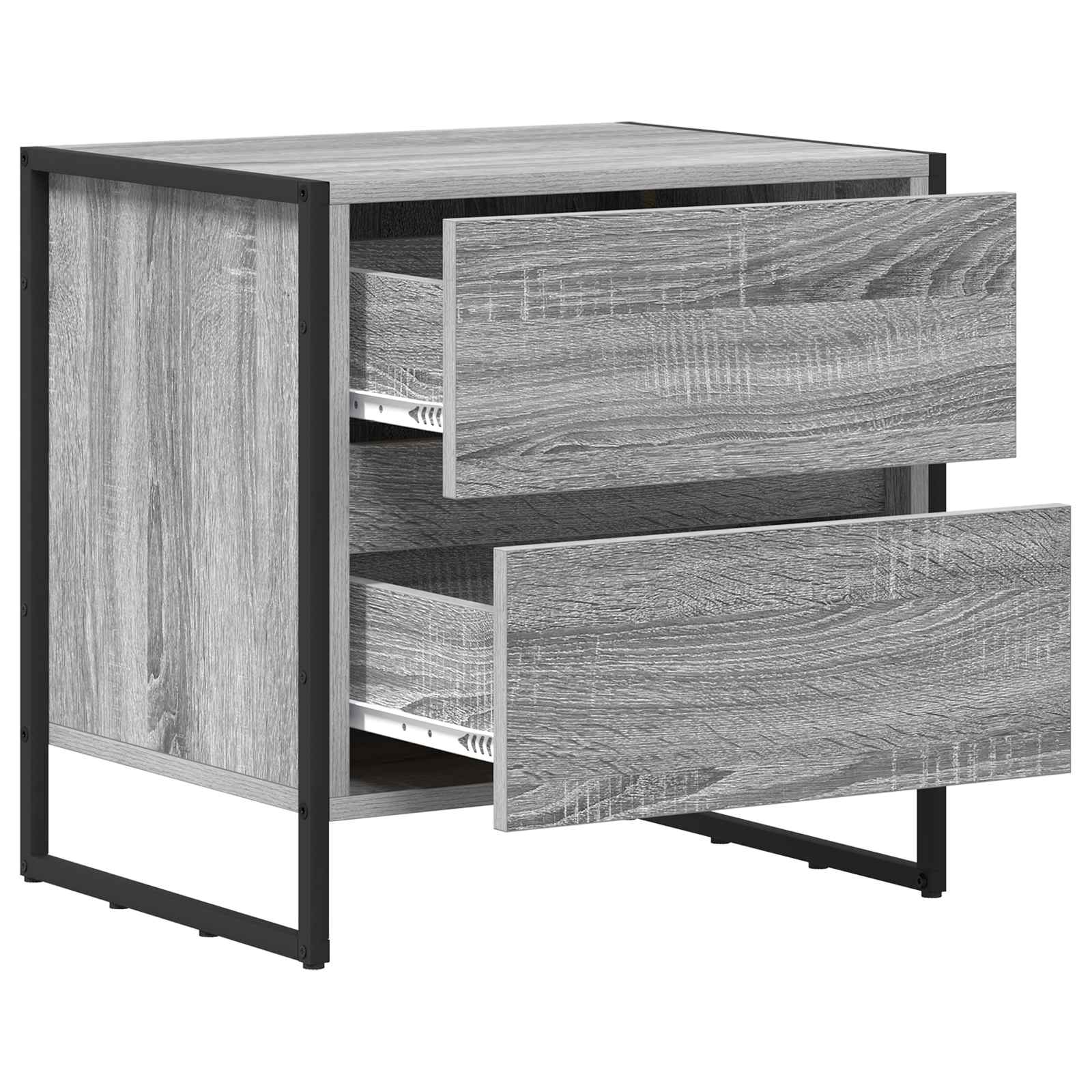 Noćni ormarić s ladicama 2 pcs Siva Sonoma 50 x 39.5 x 50 cm