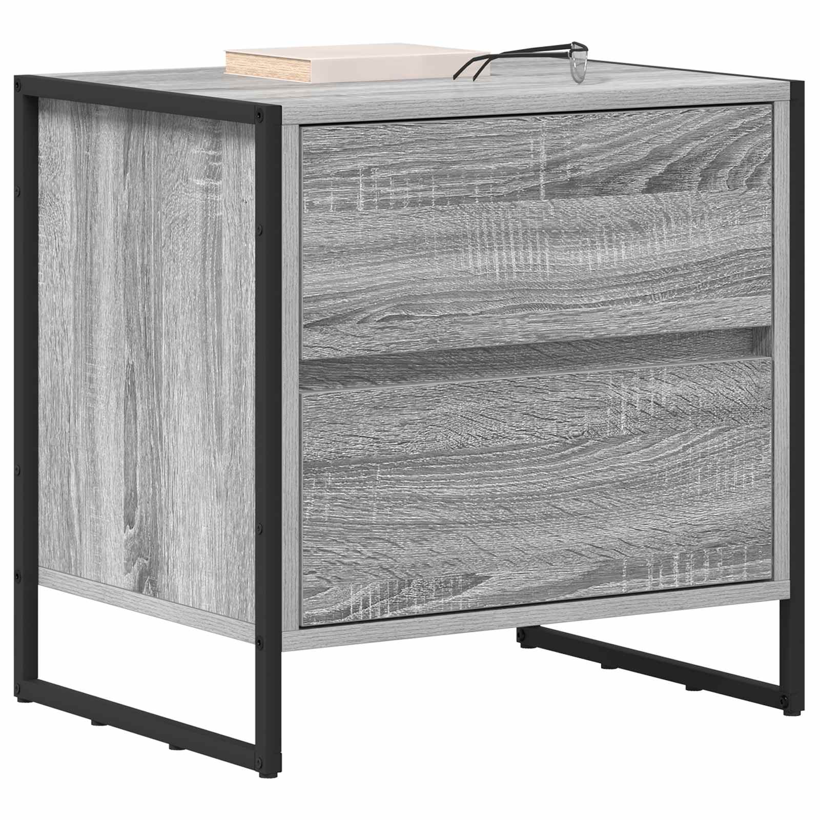 Noćni ormarić s ladicama 2 pcs Siva Sonoma 50 x 39.5 x 50 cm