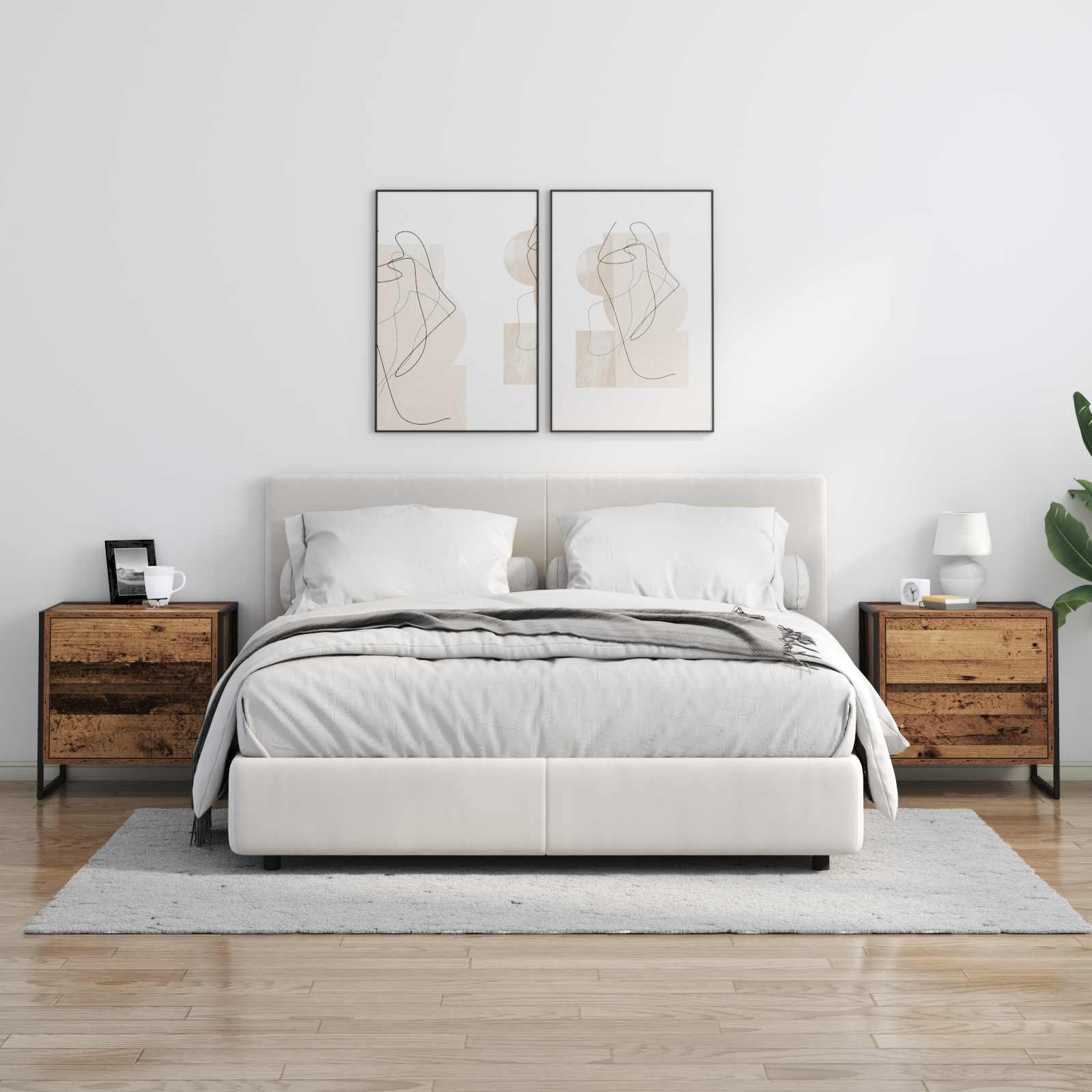 Noćni ormarić s ladicama 2 pcs Staro drvo 50 x 39.5 x 50 cm