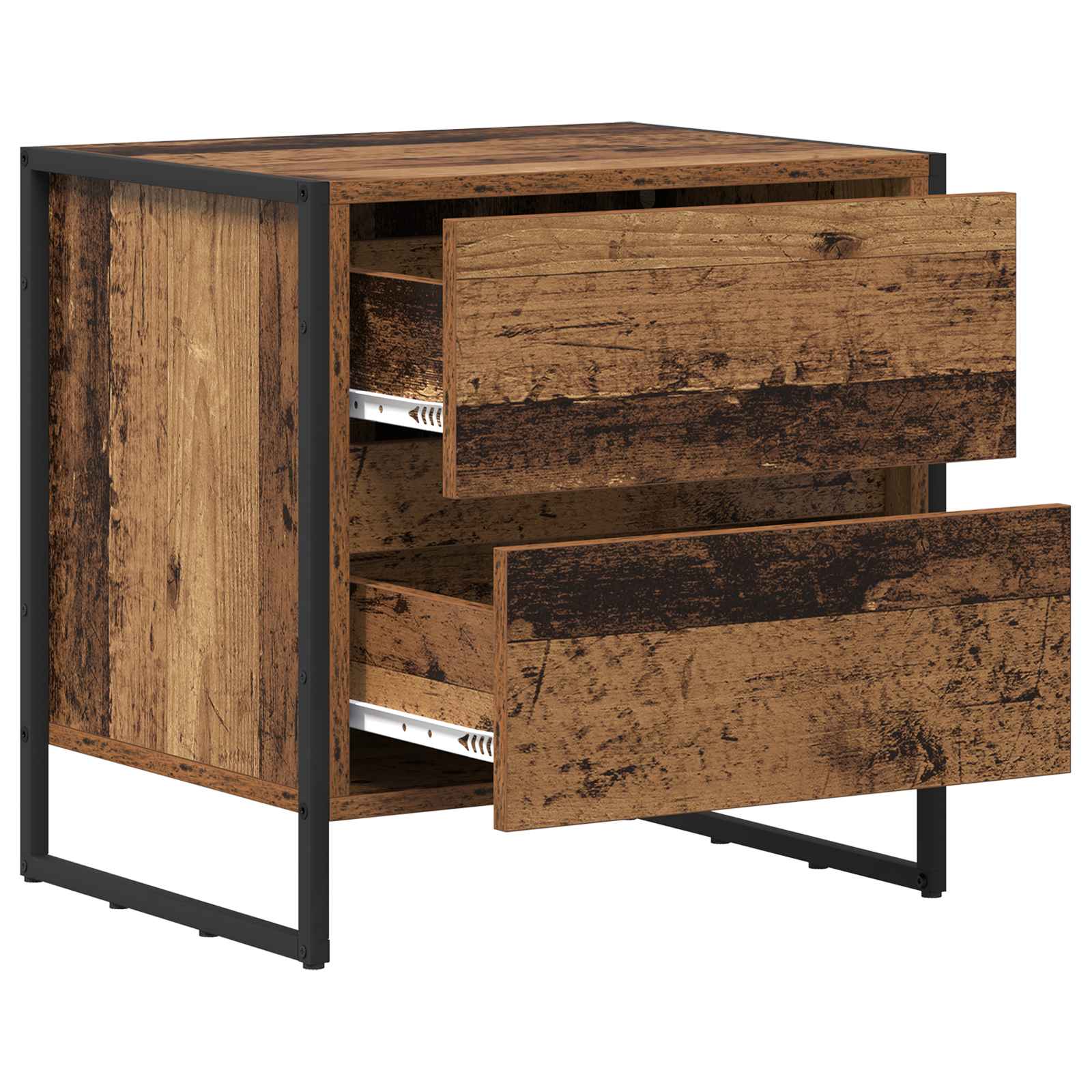 Noćni ormarić s ladicama 2 pcs Staro drvo 50 x 39.5 x 50 cm