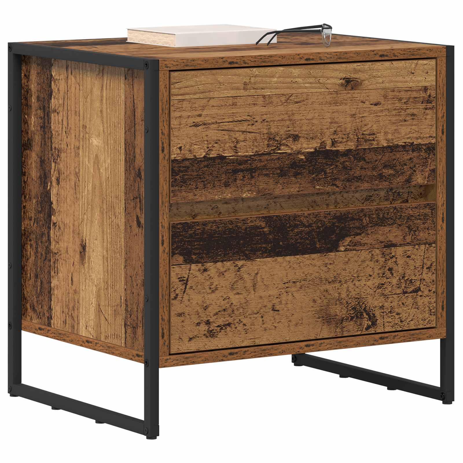 Noćni ormarić s ladicama 2 pcs Staro drvo 50 x 39.5 x 50 cm