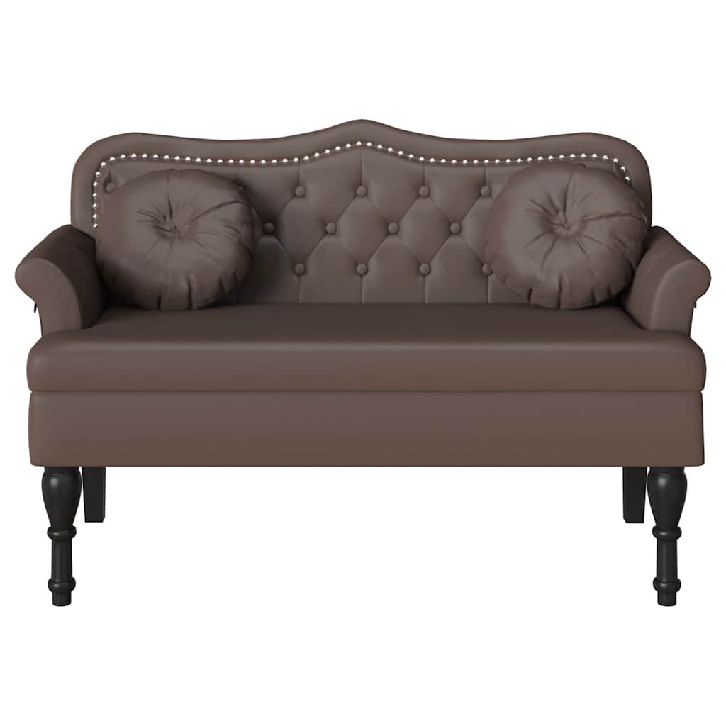Chesterfield klupa Smeđa 120.5 x 65 x 75 cm Lažna koža