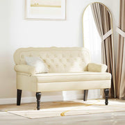 Chesterfield klupa Krema 119,5 x 64,5 x 75 cm Lažna koža