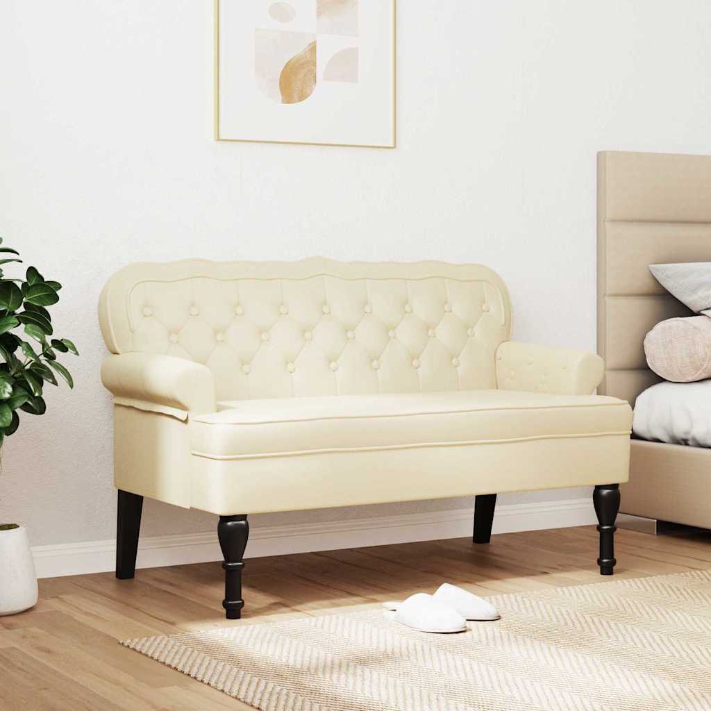 Chesterfield klupa Krema 119,5 x 64,5 x 75 cm Lažna koža
