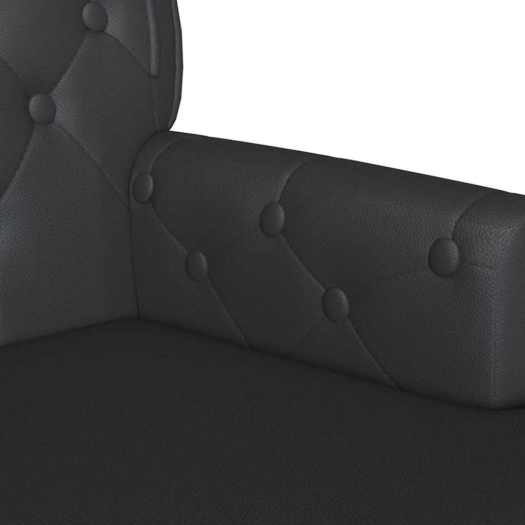 Chesterfield klupa Crna 119,5 x 64,5 x 75 cm Lažna koža
