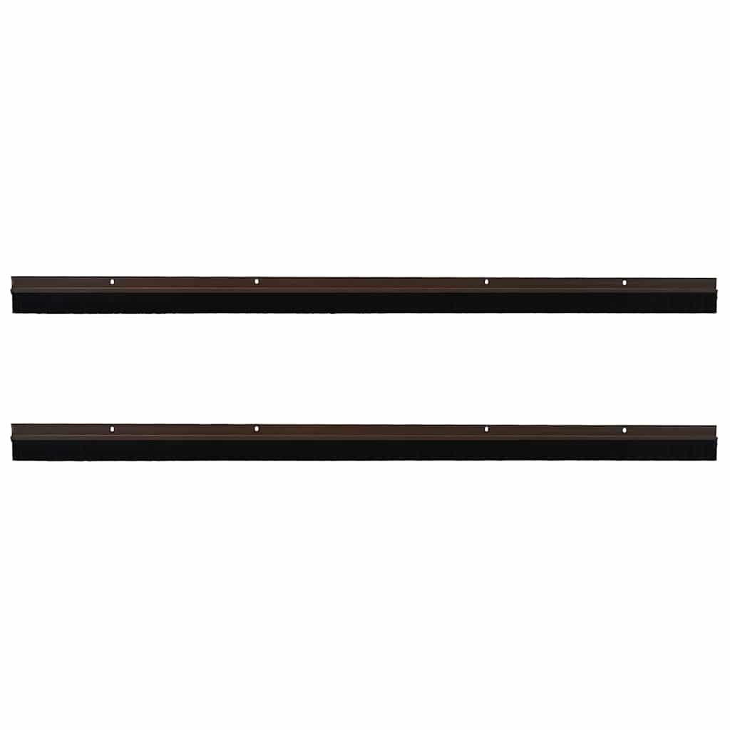 Držač četke za vrata 2 pcs Smeđa 100 cm Aluminijski legura
