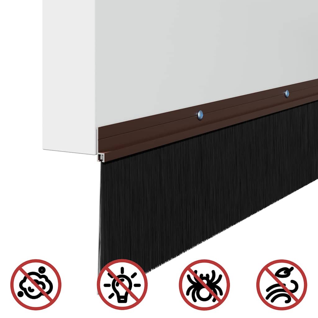 Držač četke za vrata 2 kom. Smeđa 100 cm Aluminijski legura