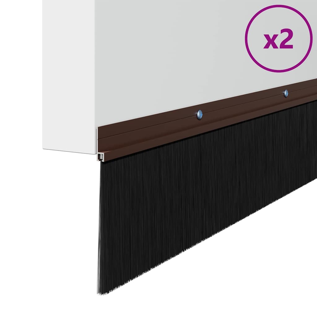 Držač četke za vrata 2 kom. Smeđa 100 cm Aluminijski legura