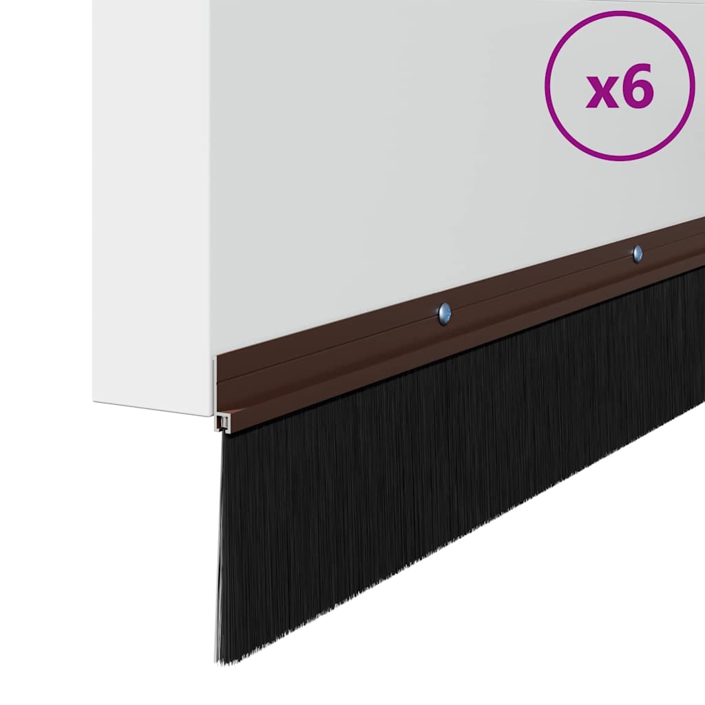 Držač četke za vrata 6 kom. Smeđa 100 cm Aluminijski legura