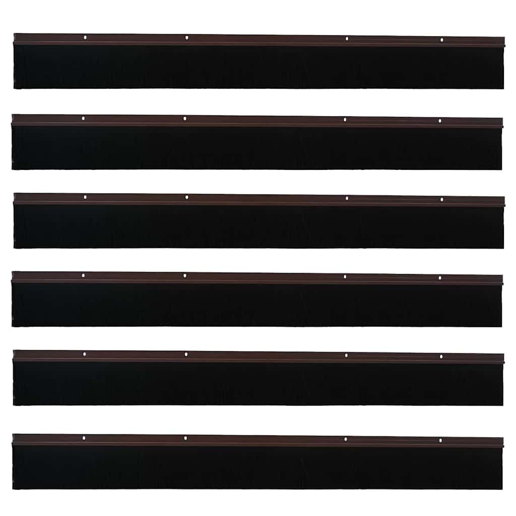 Držač četke za vrata 6 pcs Smeđa 100 cm Aluminijski legura