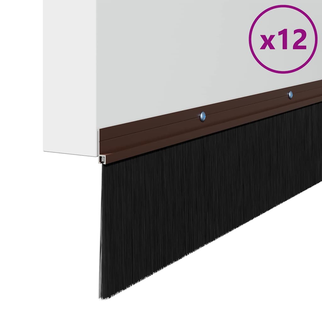 Držač četke za vrata 12 pcs Smeđa 100 cm Aluminijski legura