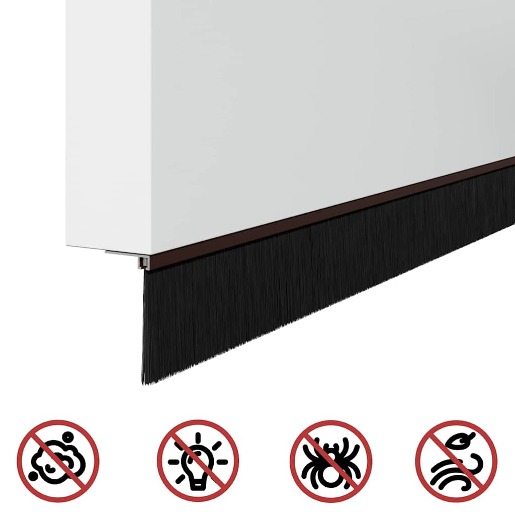 Držač četke za vrata 2 pcs Smeđa 100 cm Aluminijski legura