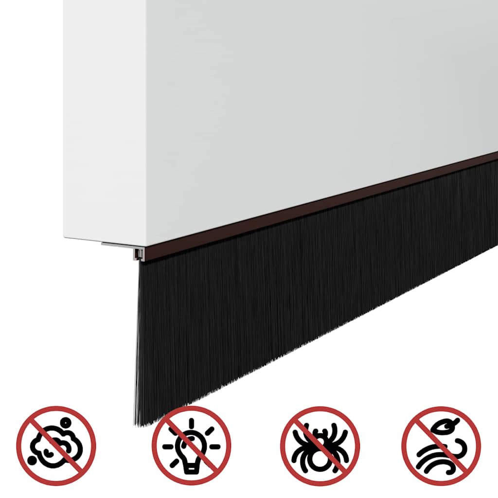 Držač četke za vrata 2 pcs Smeđa 100 cm Aluminijski legura