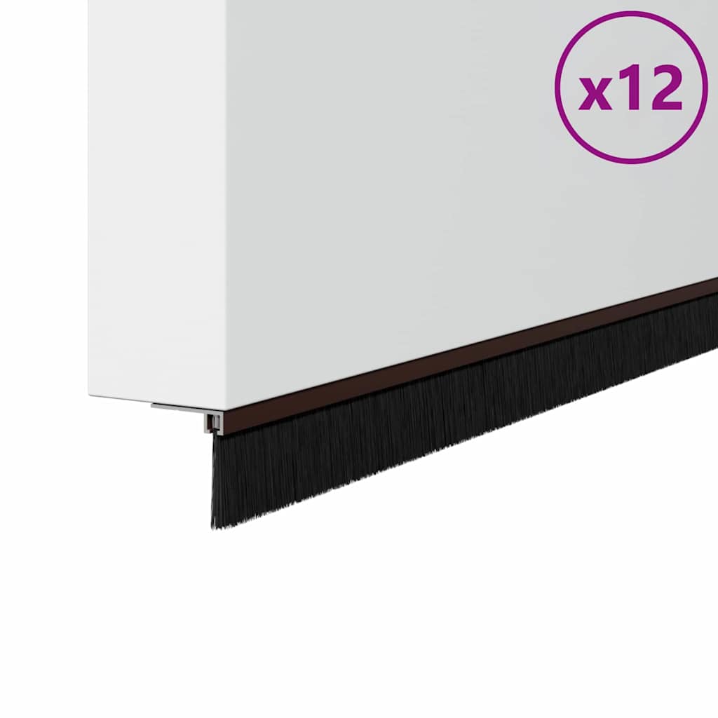 Držač četke za vrata 12 pcs Smeđa 100 cm Aluminijski legura
