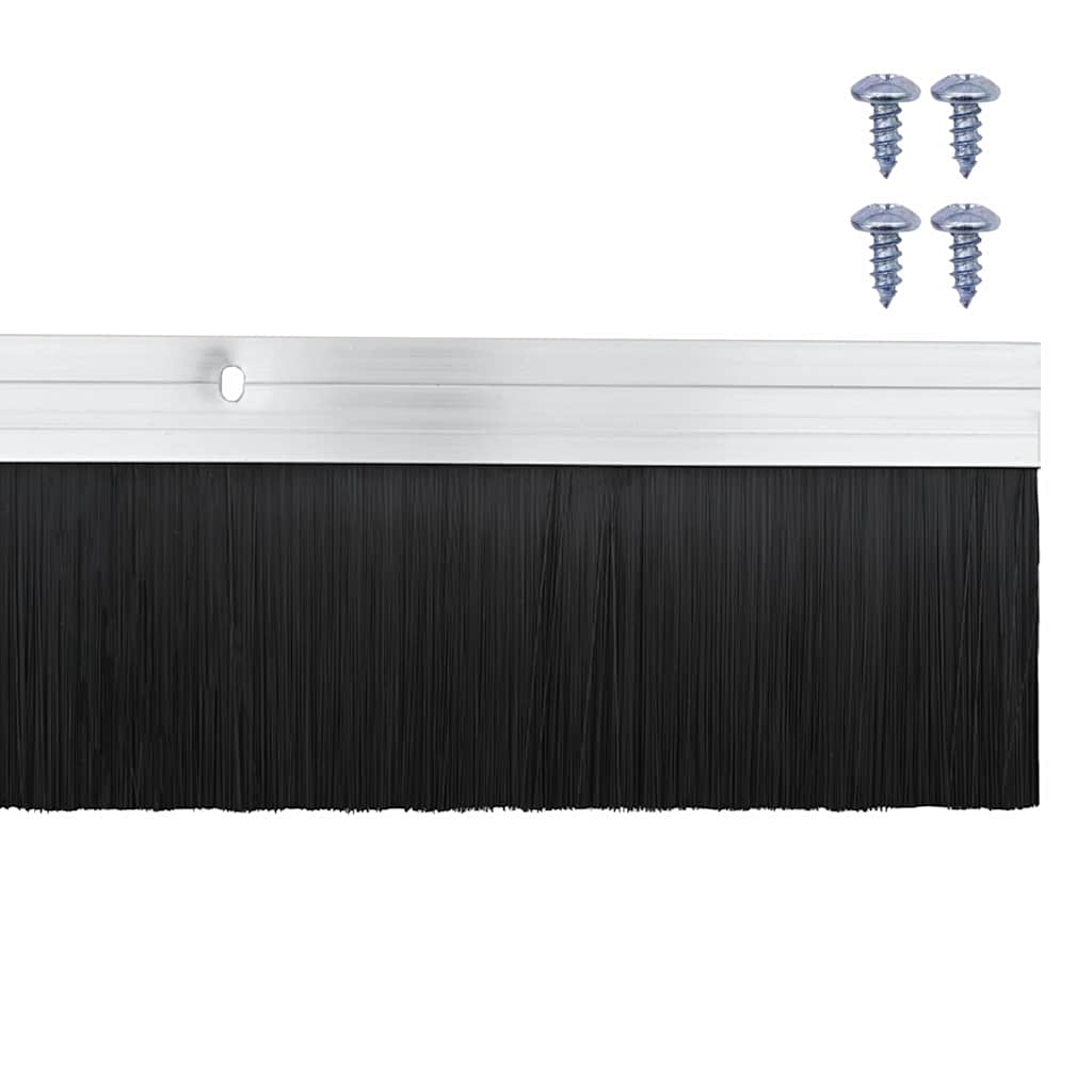 Držač četke za vrata 2 pcs Srebrno 100 cm Aluminijski legura