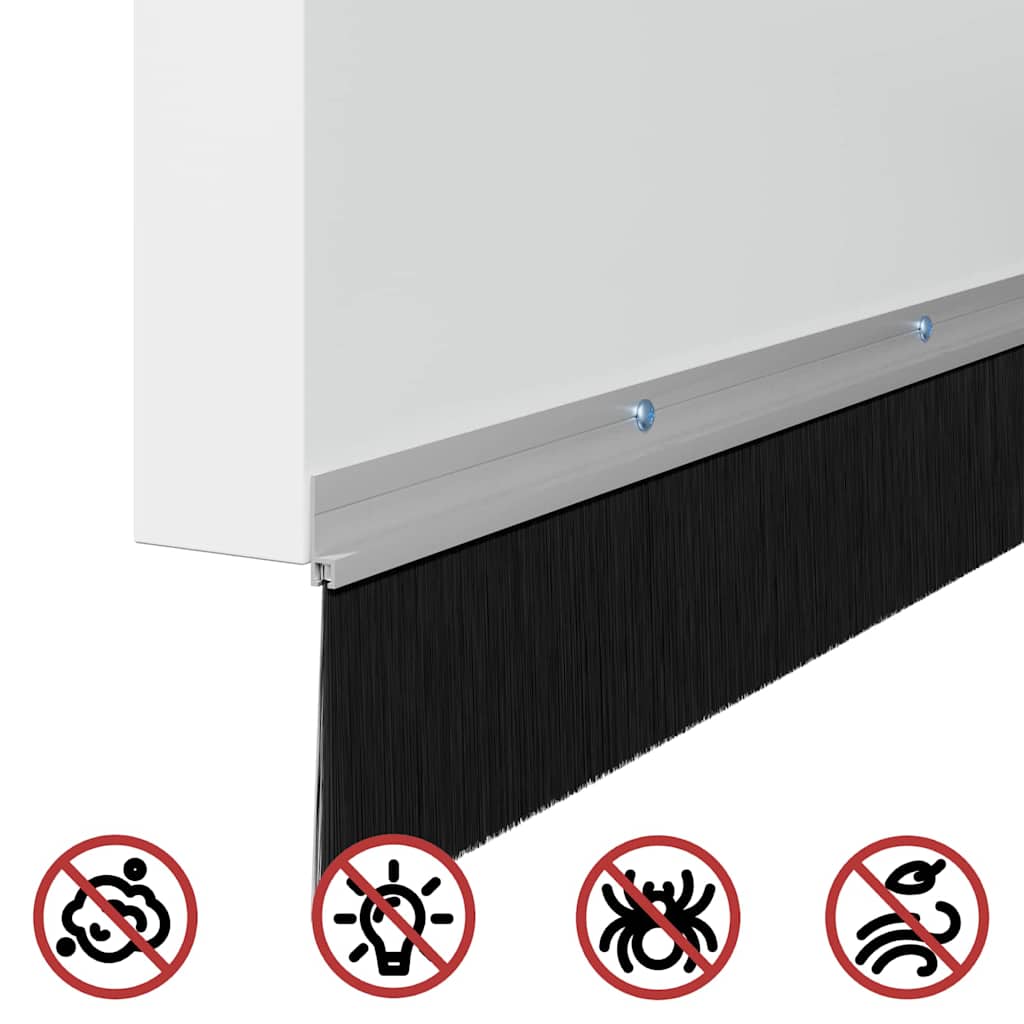 Držač četke za vrata 2 kom. Srebrna 100 cm Aluminijski legura