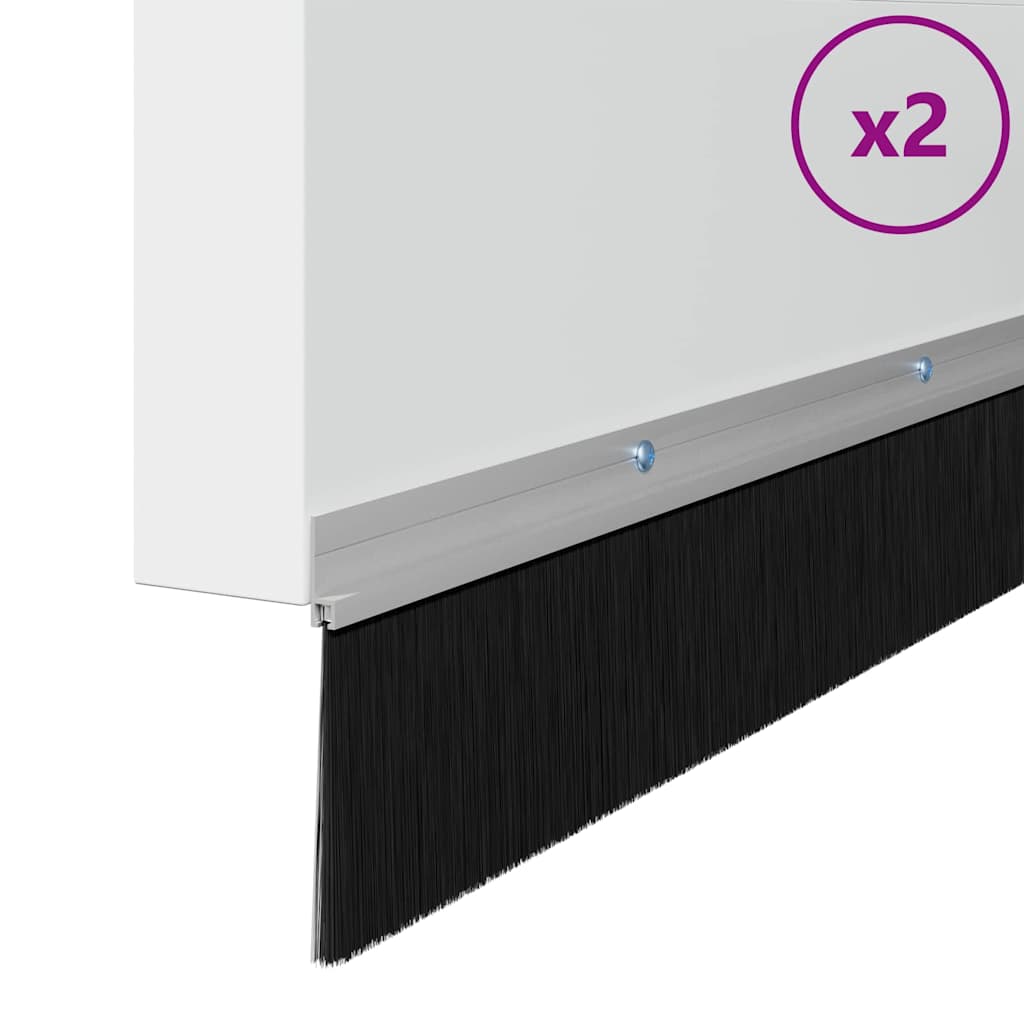 Držač četke za vrata 2 kom. Srebrna 100 cm Aluminijski legura