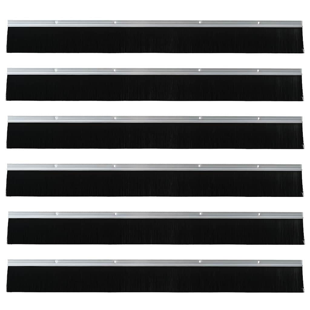 Držač četke za vrata 6 pcs Srebrno 100 cm Aluminijski legura