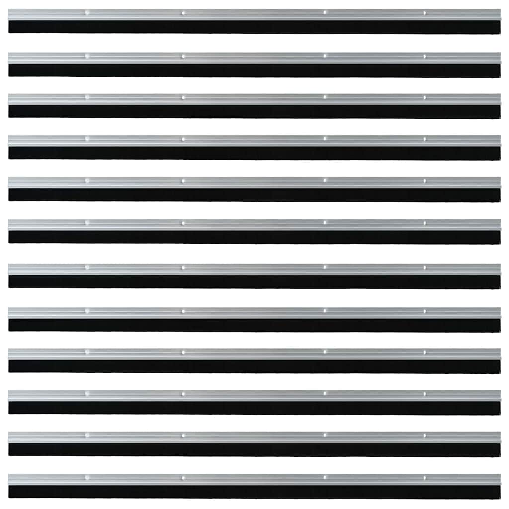 Držač četke za vrata 12 pcs Srebrno 100 cm Aluminijski legura