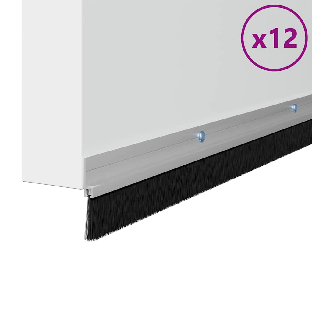 Držač četke za vrata 12 pcs Srebrno 100 cm Aluminijski legura