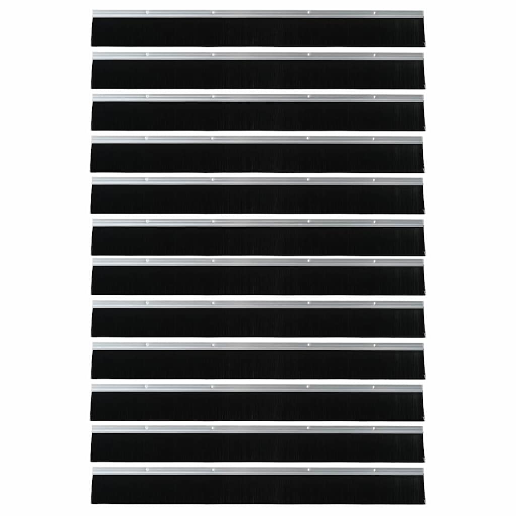 Držač četke za vrata 12 pcs Srebrno 100 cm Aluminijski legura