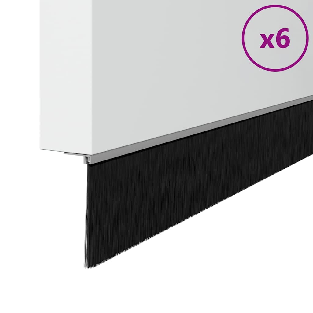Držač četke za vrata 6 kom. Srebrno 100 cm Aluminijski legura