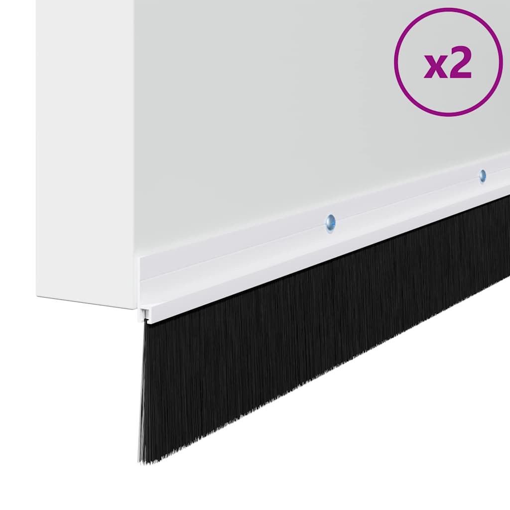 Držač četke za vrata 2 pcs Bijelo 100 cm Aluminijski legura