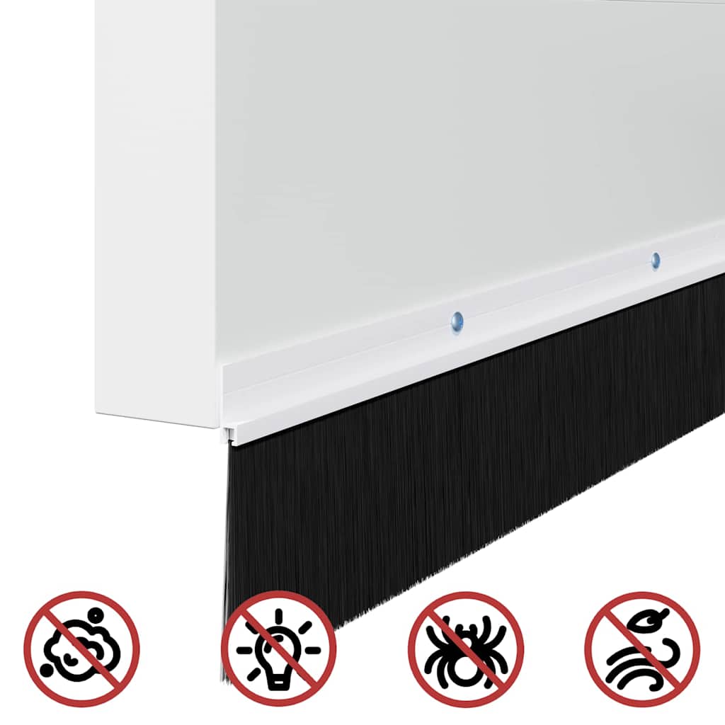 Držač četke za vrata 2 kom. Bijela 100 cm Aluminijski legura