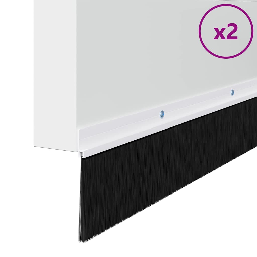 Držač četke za vrata 2 kom. Bijela 100 cm Aluminijski legura