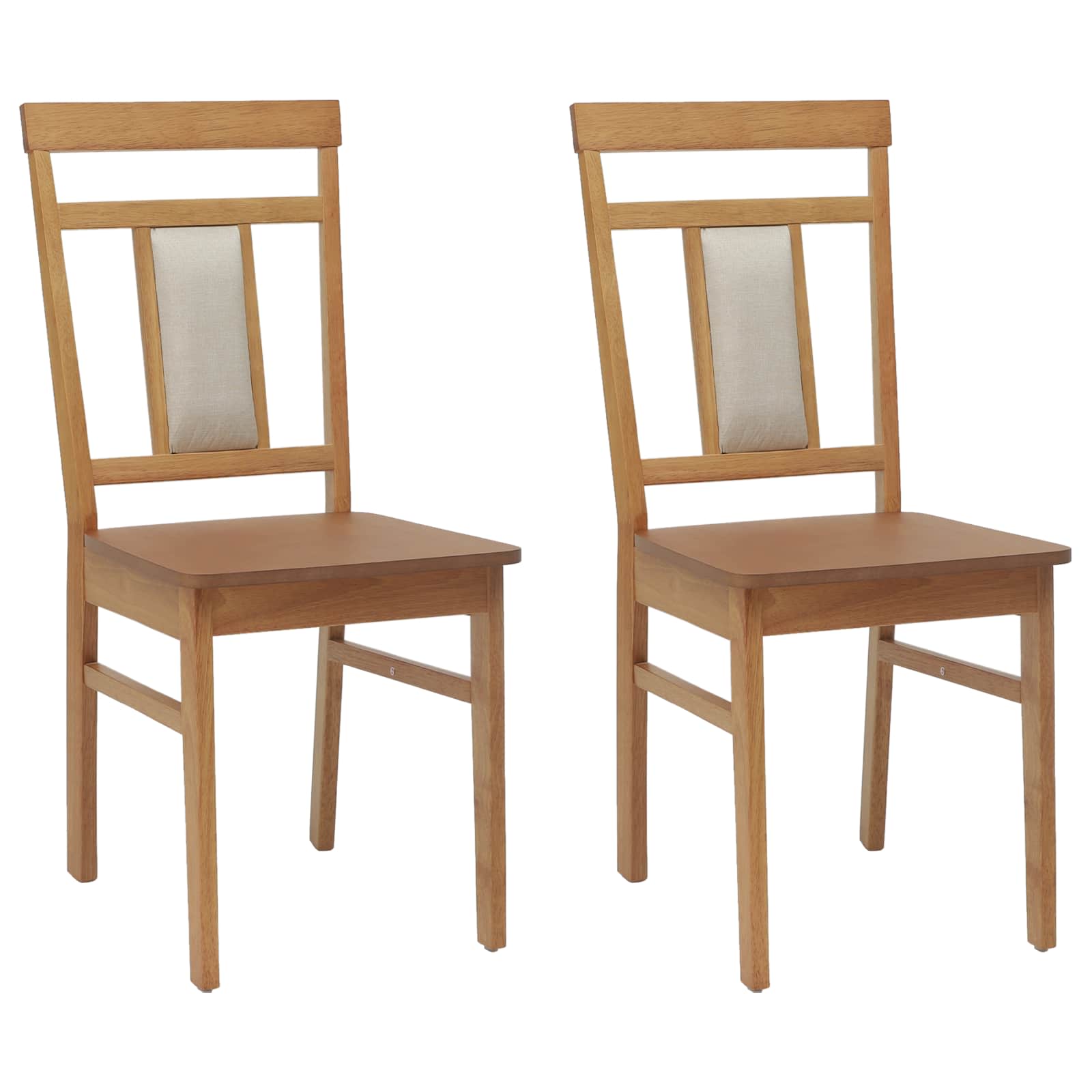 Stolac za blagovanje 2 pcs Prirodna Čvrsto drvo od gume