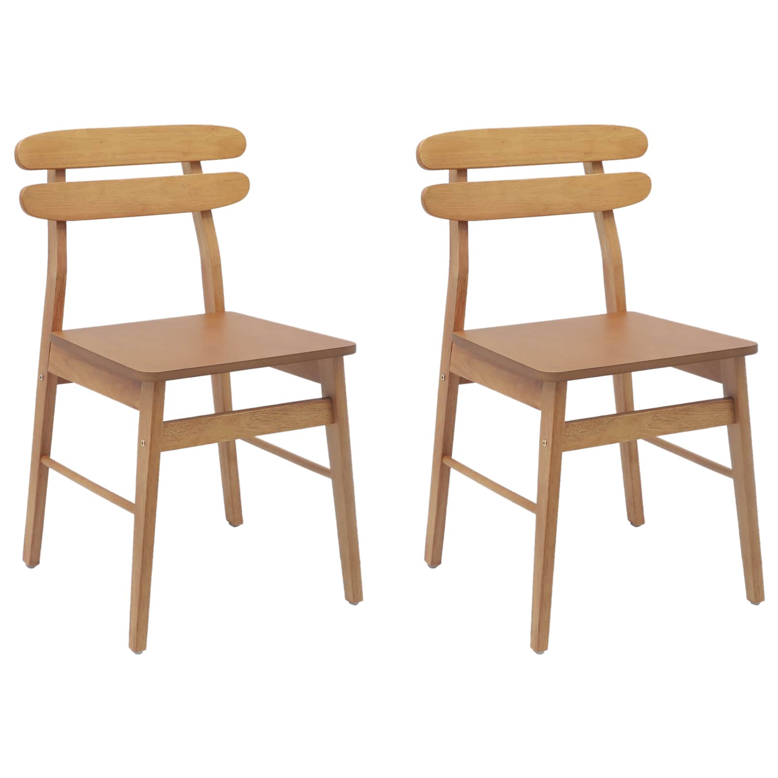 Stolac za blagovanje 2 pcs Prirodna Čvrsto drvo od gume