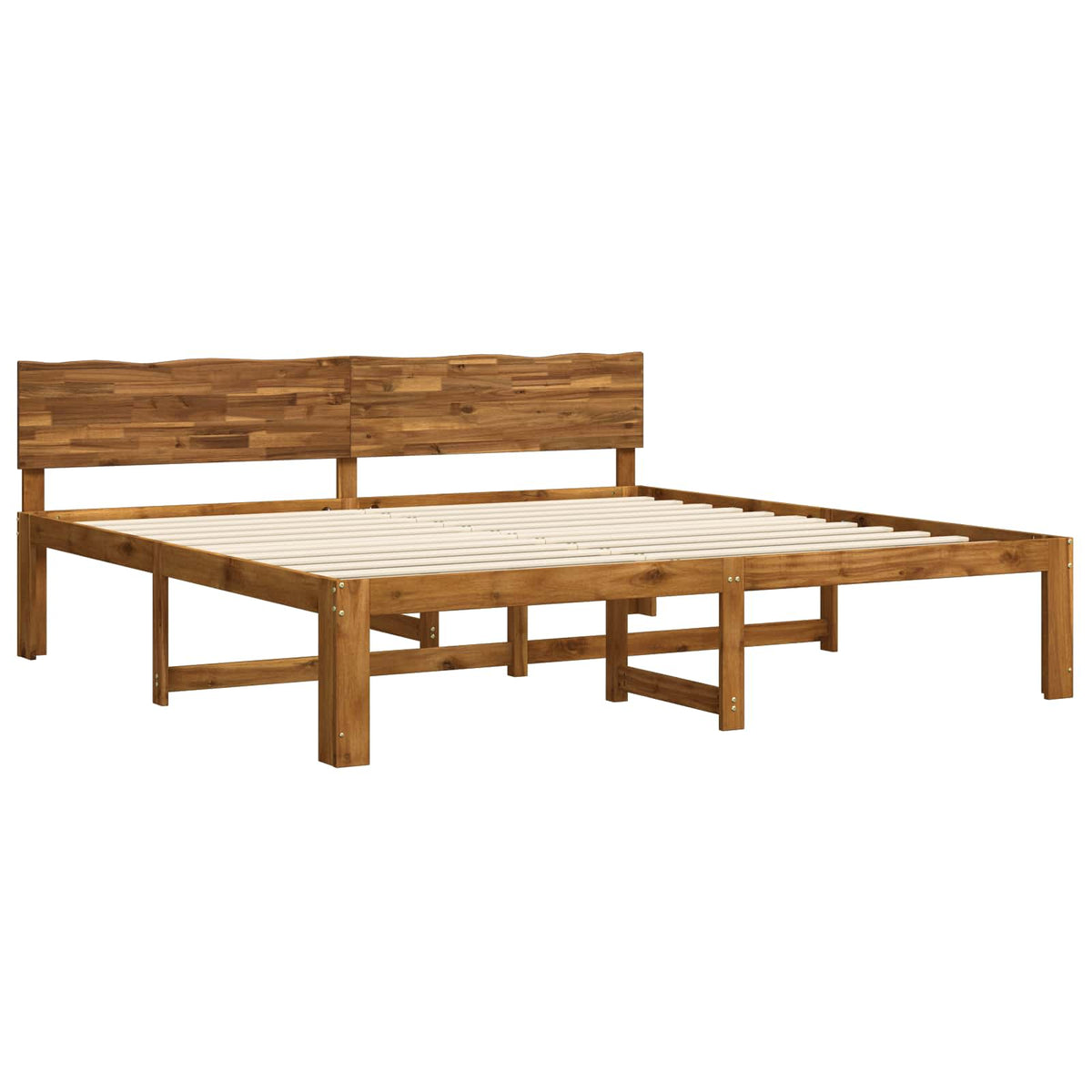 Krevetni okvir s uzglavljem ROSTOCK Prirodna 200 x 200 cm