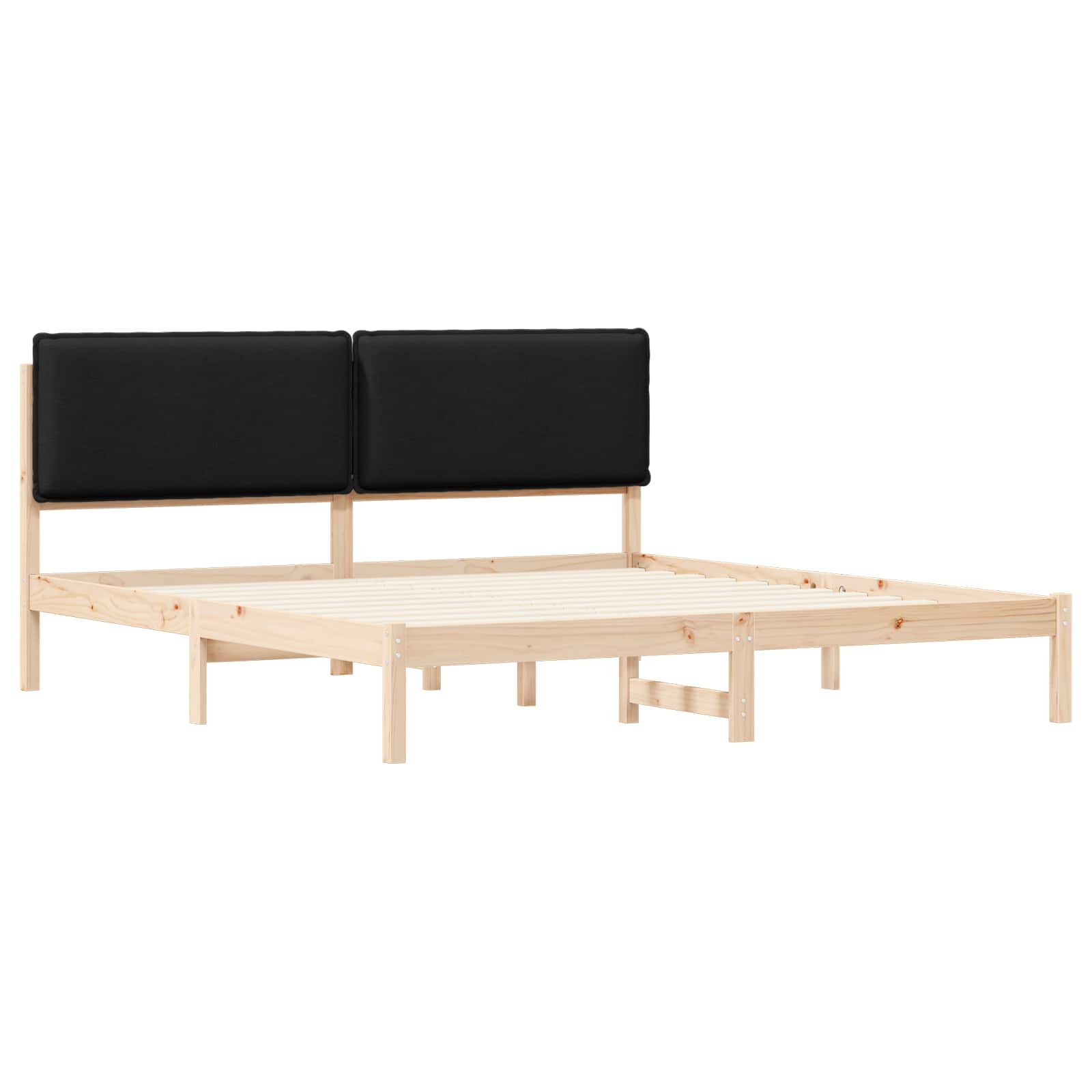 Krevetni okvir s tapiciranim uzglavljem Crna 200 x 200 cm