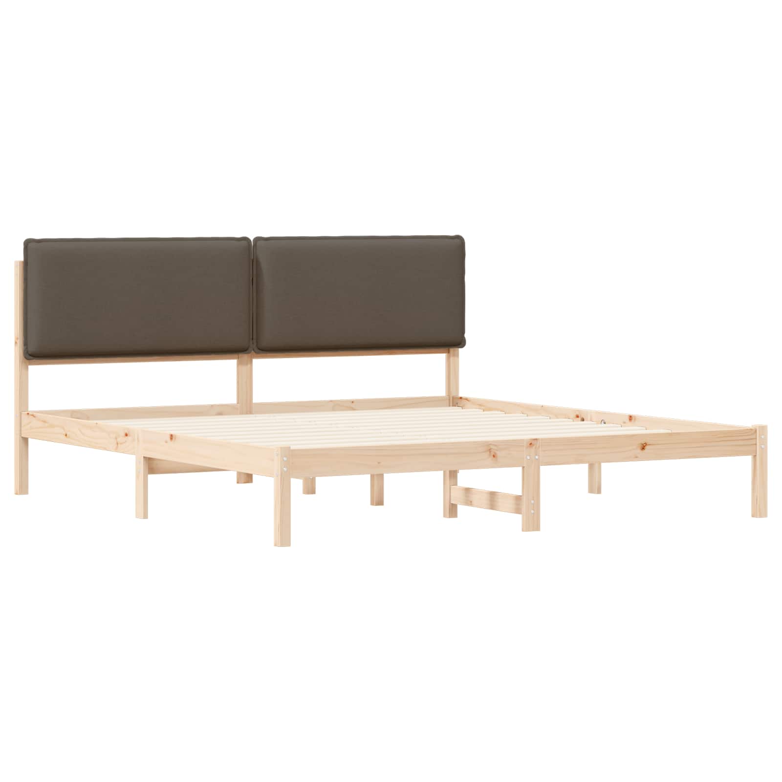 Krevetni okvir s tapiciranim uzglavljem Sivo-smeđa 200 x 200 cm