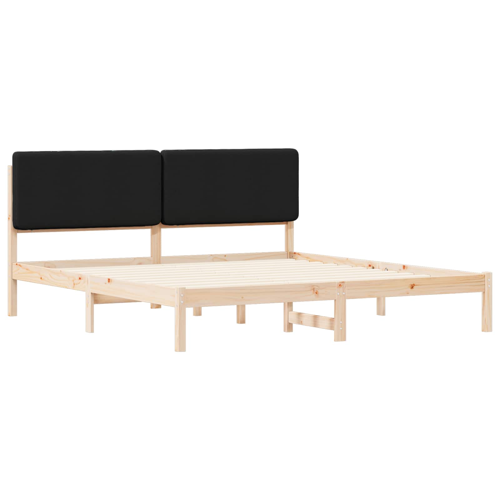 Krevetni okvir s tapiciranim uzglavljem Crna 200 x 200 cm