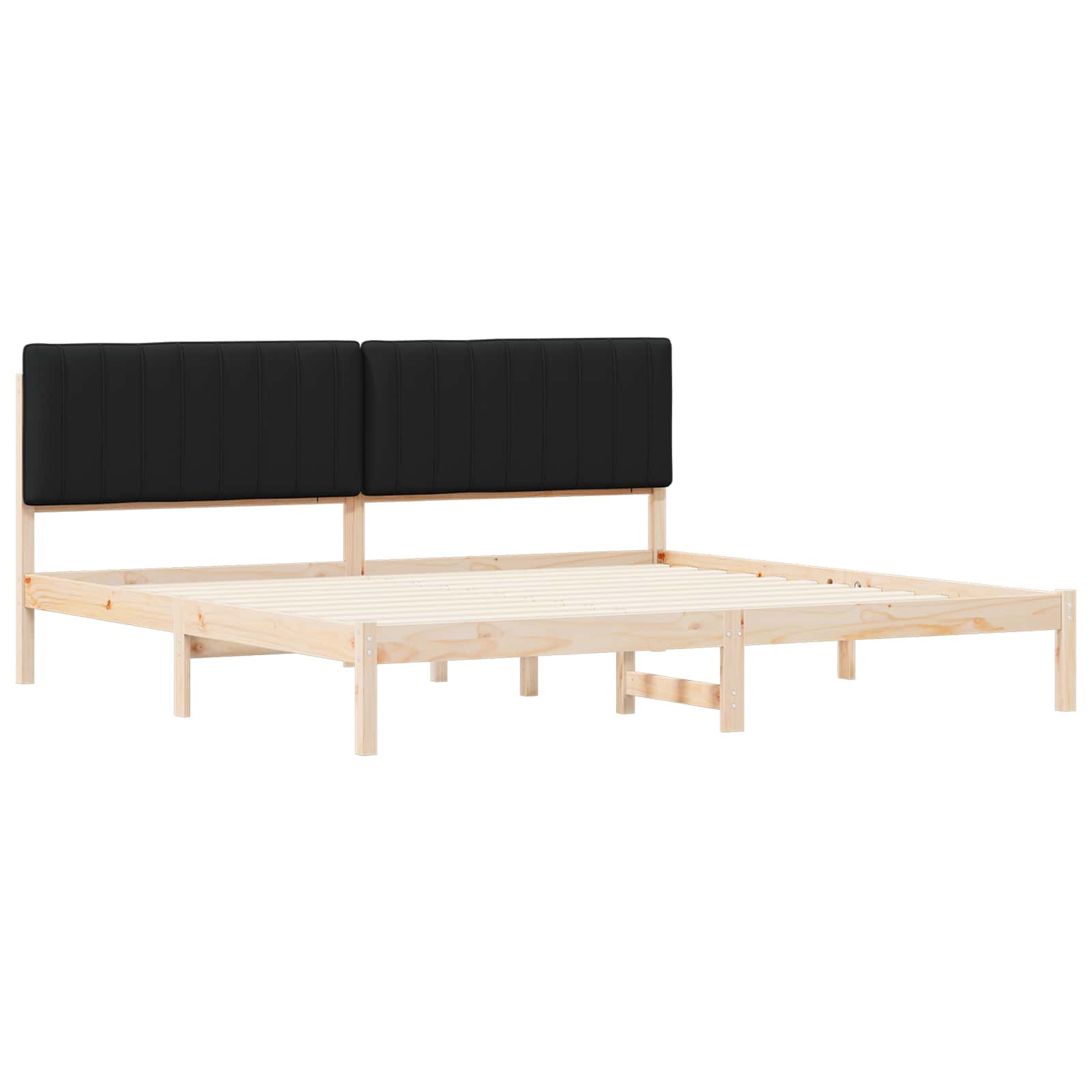 Krevetni okvir s tapiciranim uzglavljem Crna 200 x 200 cm