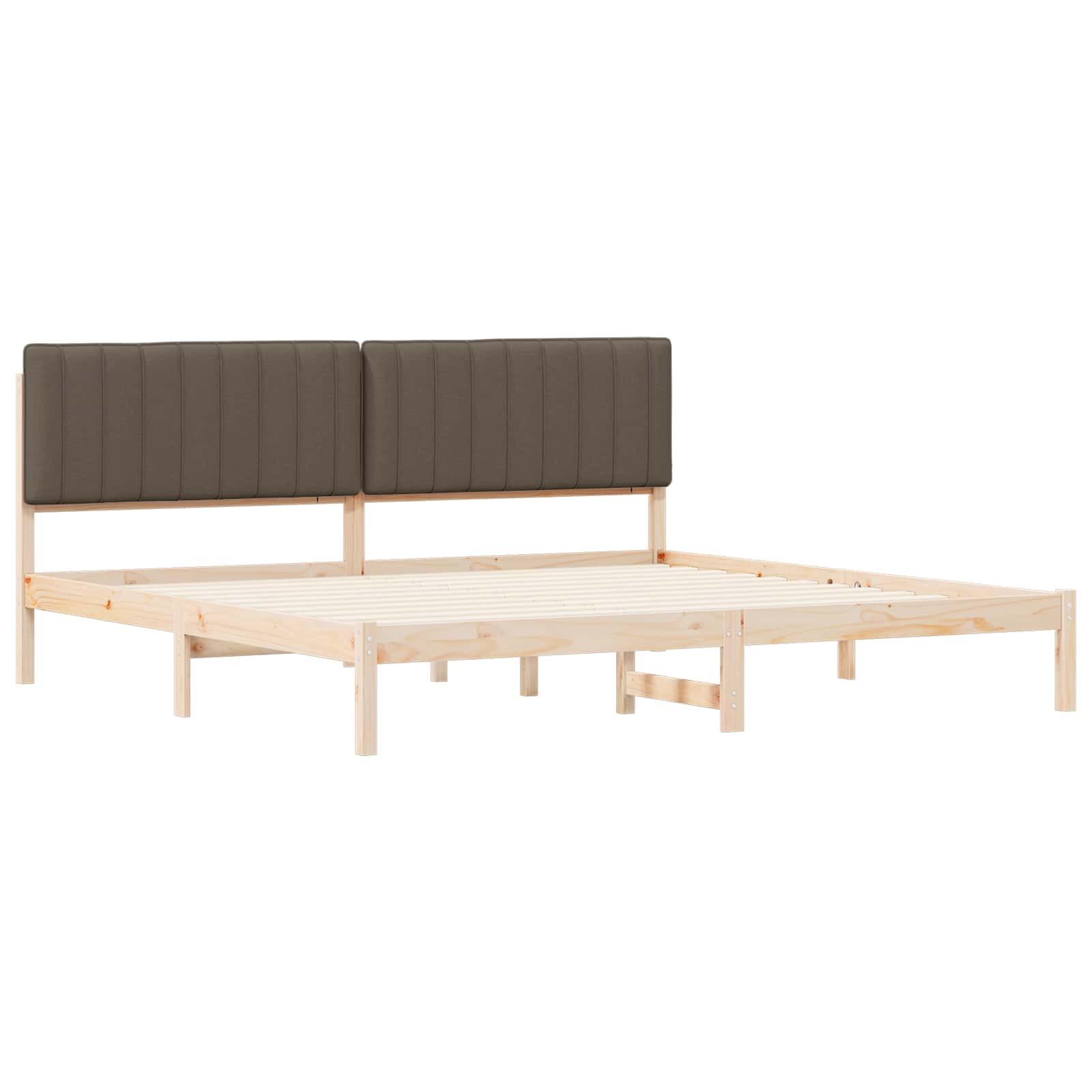 Krevetni okvir s tapiciranim uzglavljem Sivo-smeđa 200 x 200 cm