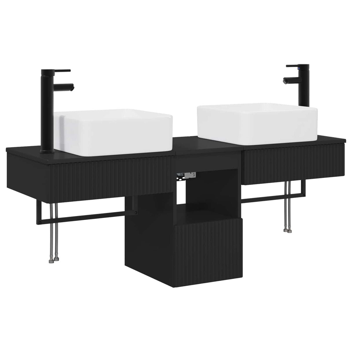 Set ormarića za kupaonicu 3 kom. Crna 53 x 35 x 39 cm