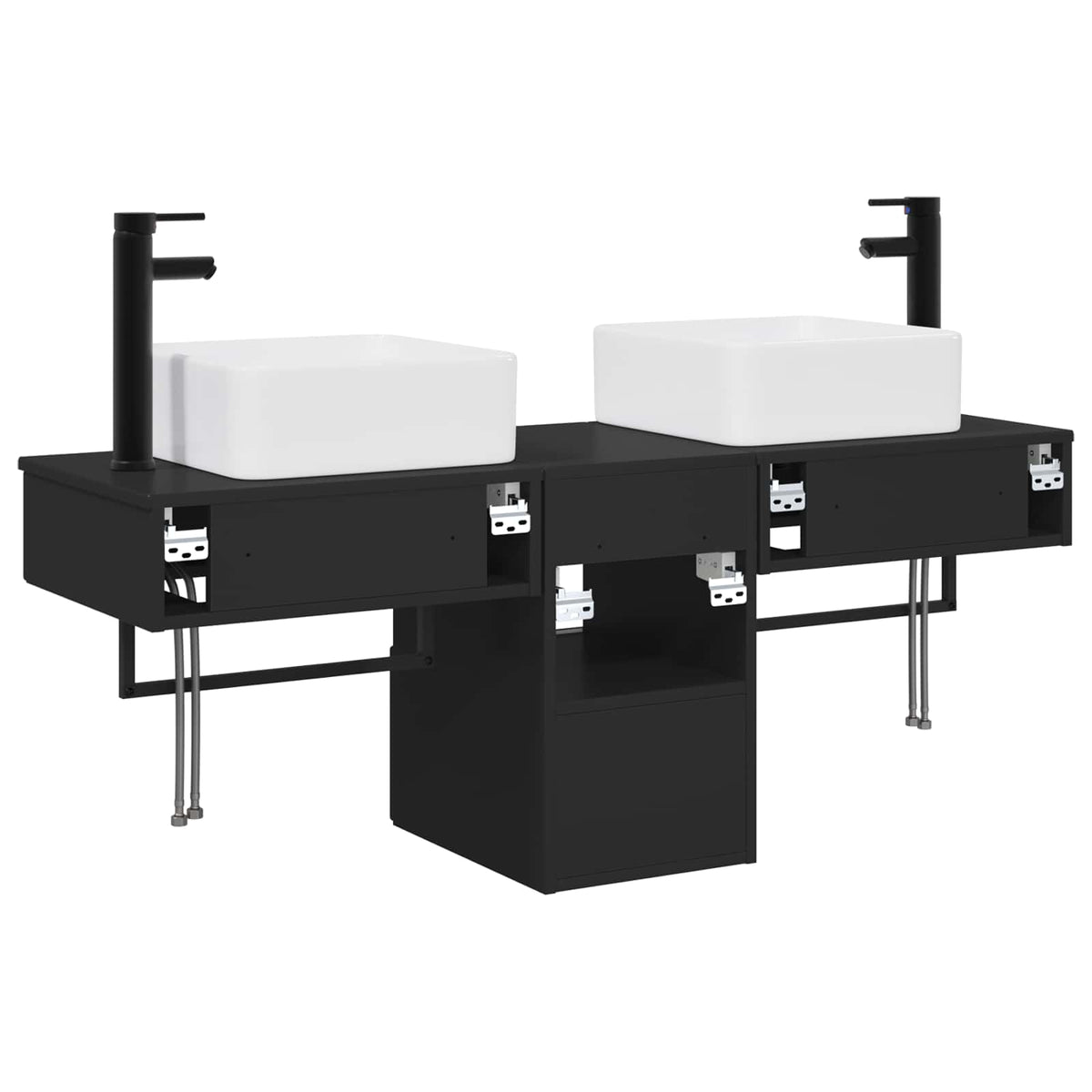 Set ormarića za kupaonicu 3 kom. Crna 53 x 35 x 39 cm