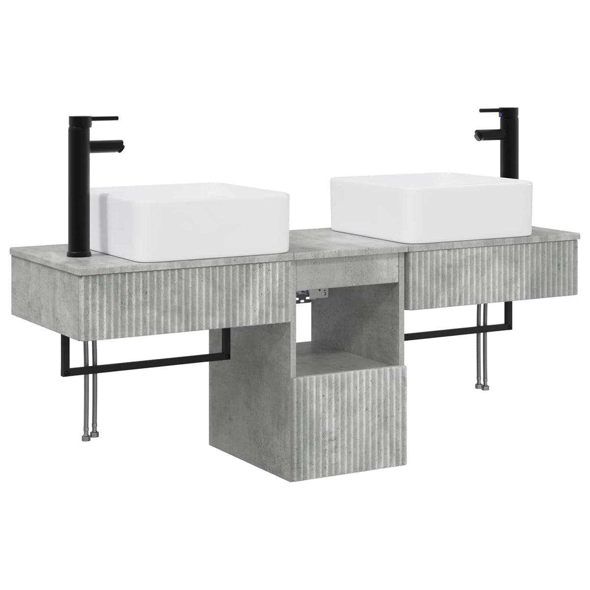 Set ormarića za kupaonicu 3 kom. Betonska siva 53 x 35 x 39 cm