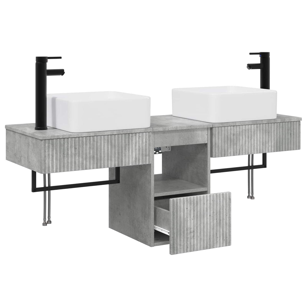 Set ormarića za kupaonicu 3 kom. Betonska siva 53 x 35 x 39 cm