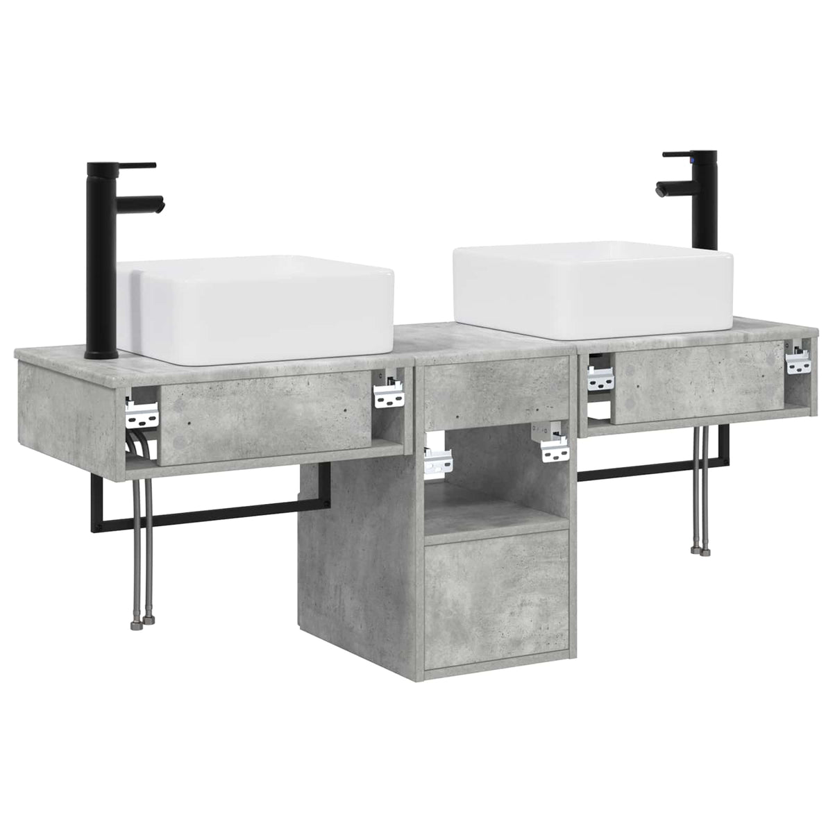 Set ormarića za kupaonicu 3 kom. Betonska siva 53 x 35 x 39 cm