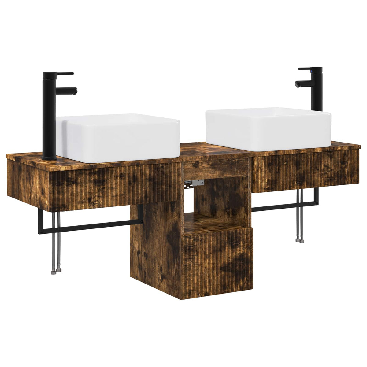 Set ormarića za kupaonicu 3 kom. Dimljeni hrast 53 x 35 x 39 cm
